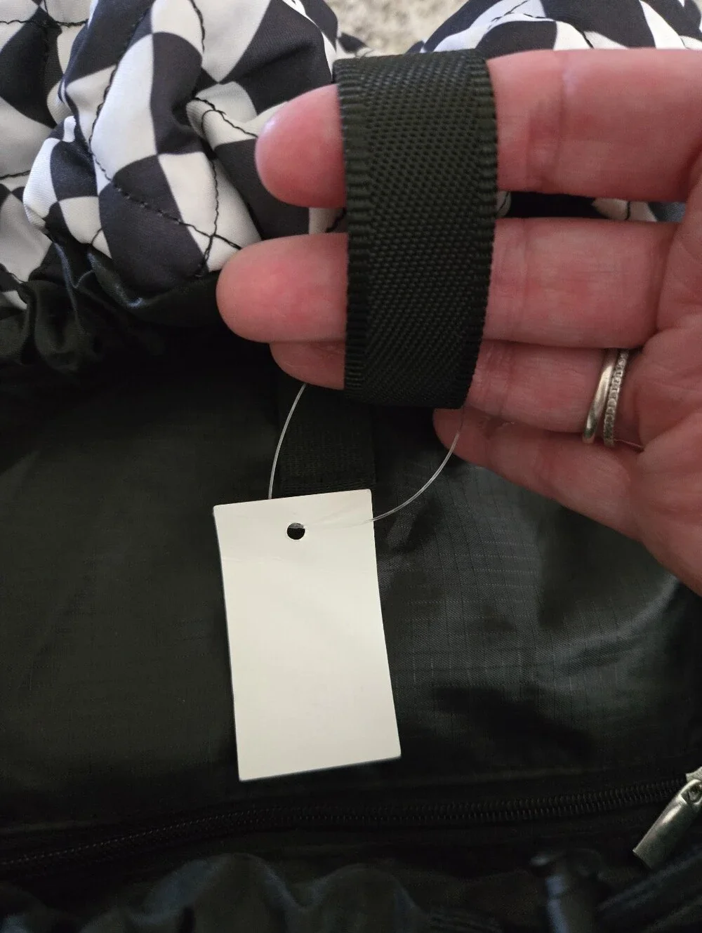 NWT Bloomingdales Black And White Checkered Makeup Toiletry Pouch Travel Bag